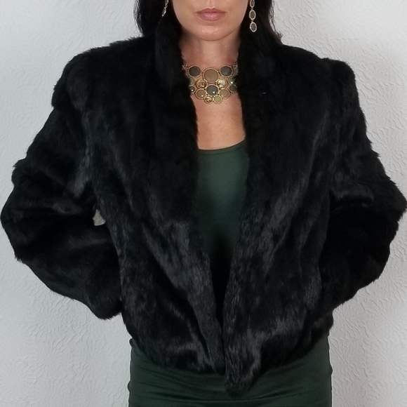 short black fluffy jacket